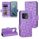 For OnePlus 10 Pro 5G Symmetrical Triangle Leather Phone Case(Purple) - 1