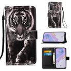 For Huawei nova 7 5G Painting Horizontal Flip Leather Case with Holder & Card Slot & Wallet & Lanyard(Black White Tiger) - 1