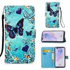 For Huawei nova 7 Pro 5G Painting Horizontal Flip Leather Case with Holder & Card Slot & Wallet & Lanyard(Heart Butterfly) - 1