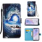 For Huawei nova 7 Pro 5G Painting Horizontal Flip Leather Case with Holder & Card Slot & Wallet & Lanyard(Sea Wave and Sun) - 1