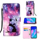 For Huawei P40 Lite E / Y7P Painting Horizontal Flip Leather Case with Holder & Card Slot & Wallet & Lanyard(Panda Baby) - 1