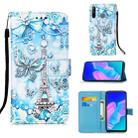 For Huawei P40 Lite E / Y7P Painting Horizontal Flip Leather Case with Holder & Card Slot & Wallet & Lanyard(Tower Butterfly) - 1