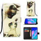 For Huawei P40 Lite E / Y7P Painting Horizontal Flip Leather Case with Holder & Card Slot & Wallet & Lanyard(Cat Stare) - 1