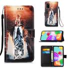 For Galaxy A41 Painting Horizontal Flip Leather Case with Holder & Card Slot & Wallet & Lanyard(Cat and Tiger) - 1