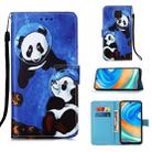 For Xiaomi Redmi Note 9S Painting Horizontal Flip Leather Case with Holder & Card Slot & Wallet & Lanyard(Panda Under The Sea) - 1