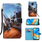 For Xiaomi Redmi Note 9S Painting Horizontal Flip Leather Case with Holder & Card Slot & Wallet & Lanyard(Mirror Cat) - 1