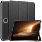 For OPPO Pad 2 11.6 inch Custer Pure Color 3-Fold Holder Smart Leather Tablet Case(Black) - 1