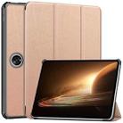 For OPPO Pad 2 11.6 inch Custer Pure Color 3-Fold Holder Smart Leather Tablet Case(Rose Gold) - 1