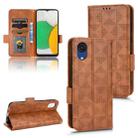 For Samsung Galaxy A03 Core Symmetrical Triangle Leather Phone Case(Brown) - 1