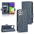 For Samsung Galaxy A12 / M12 Symmetrical Triangle Leather Phone Case(Blue) - 1