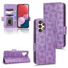 For Samsung Galaxy A13 4G Symmetrical Triangle Leather Phone Case(Purple) - 1