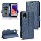 For Samsung Galaxy A22 5G JP Version Symmetrical Triangle Leather Phone Case(Blue) - 1