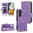For Samsung Galaxy A34 5G Symmetrical Triangle Leather Phone Case(Purple) - 1