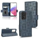 For Samsung Galaxy A53 5G Symmetrical Triangle Leather Phone Case(Blue) - 1