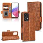 For Samsung Galaxy A53 5G Symmetrical Triangle Leather Phone Case(Brown) - 1