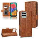 For Samsung Galaxy M33 5G Symmetrical Triangle Leather Phone Case(Brown) - 1