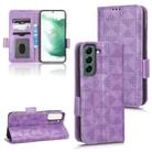 For Samsung Galaxy S21+ 5G Symmetrical Triangle Leather Phone Case(Purple) - 1