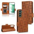For Samsung Galaxy S21+ 5G Symmetrical Triangle Leather Phone Case(Brown) - 1