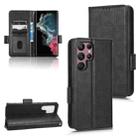 For Samsung Galaxy S22 Ultra 5G Symmetrical Triangle Leather Phone Case(Black) - 1