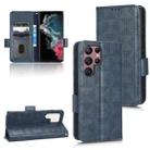 For Samsung Galaxy S22 Ultra 5G Symmetrical Triangle Leather Phone Case(Blue) - 1