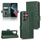 For Samsung Galaxy S22 Ultra 5G Symmetrical Triangle Leather Phone Case(Green) - 1