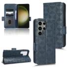 For Samsung Galaxy S23 Ultra 5G Symmetrical Triangle Leather Phone Case(Blue) - 1
