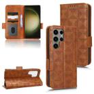 For Samsung Galaxy S23 Ultra 5G Symmetrical Triangle Leather Phone Case(Brown) - 1