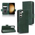 For Samsung Galaxy S23 5G Symmetrical Triangle Leather Phone Case(Green) - 1