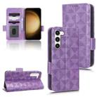 For Samsung Galaxy S23 5G Symmetrical Triangle Leather Phone Case(Purple) - 1
