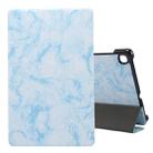 For Galaxy Tab S6 Lite P610 / P615 Marble Texture Horizontal Flip Leather Case, with Three-folding Holder & Sleep / Wake-up Function(Blue) - 1