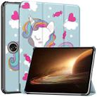 For OPPO Pad 2 11.6 inch Custer Painted 3-Fold Holder Smart Leather Tablet Case(Unicorn) - 1