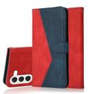 For Samsung Galaxy S23+ 5G Dual-color Stitching Leather Phone Case(Red Blue) - 1