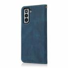 For Samsung Galaxy S21 5G Dual-color Stitching Leather Phone Case(Blue Green) - 3