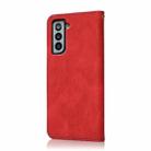 For Samsung Galaxy S21 5G Dual-color Stitching Leather Phone Case(Red Blue) - 3