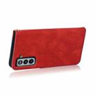 For Samsung Galaxy S21 5G Dual-color Stitching Leather Phone Case(Red Blue) - 6