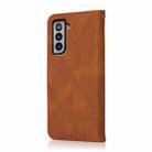 For Samsung Galaxy S21 5G Dual-color Stitching Leather Phone Case(Brown Red) - 3