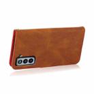For Samsung Galaxy S21 5G Dual-color Stitching Leather Phone Case(Brown Red) - 6