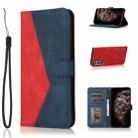 For Samsung Galaxy S21+ 5G Dual-color Stitching Leather Phone Case(Red Blue) - 1