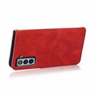 For Samsung Galaxy S21+ 5G Dual-color Stitching Leather Phone Case(Red Blue) - 6