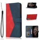 For Samsung Galaxy S21 FE 5G Dual-color Stitching Leather Phone Case(Red Blue) - 1