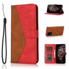 For Samsung Galaxy S20 Ultra Dual-color Stitching Leather Phone Case(Brown Red) - 1