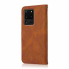 For Samsung Galaxy S20 Ultra Dual-color Stitching Leather Phone Case(Brown Red) - 3