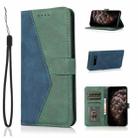 For Samsung Galaxy S10 Dual-color Stitching Leather Phone Case(Blue Green) - 1