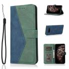 For Samsung Galaxy S10+ Dual-color Stitching Leather Phone Case(Blue Green) - 1