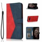 For Samsung Galaxy S10+ Dual-color Stitching Leather Phone Case(Red Blue) - 1