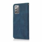 For Samsung Galaxy Note20 Dual-color Stitching Leather Phone Case(Blue Green) - 3