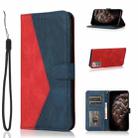 For Samsung Galaxy Note20 Dual-color Stitching Leather Phone Case(Red Blue) - 1