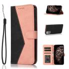 For Samsung Galaxy Note20 Dual-color Stitching Leather Phone Case(Black Rose Gold) - 1