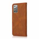 For Samsung Galaxy Note20 Dual-color Stitching Leather Phone Case(Brown Red) - 3