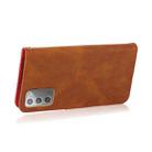 For Samsung Galaxy Note20 Dual-color Stitching Leather Phone Case(Brown Red) - 6